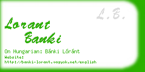lorant banki business card