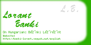 lorant banki business card